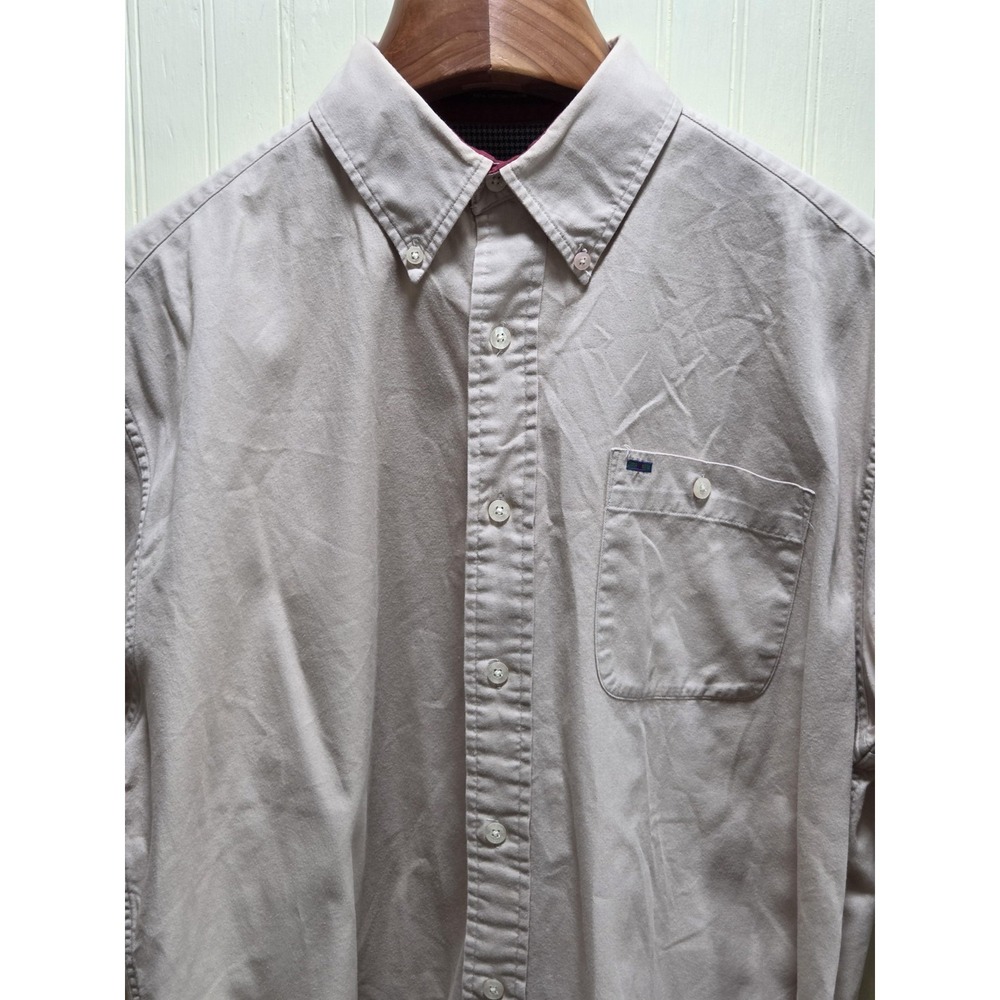Alexander Julian‎ Colours Shirt Mens Large Beige Short Sleeve Button Down Casual